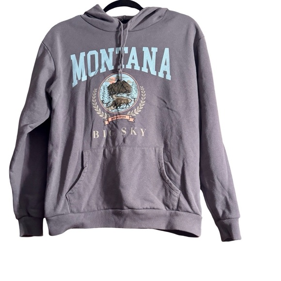 Social Scene Tops - Montana Big Sky Charcoal Hoodie